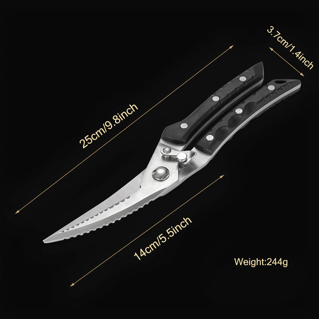 Stainless Steel Kitchen Scissors – BBQ, Meat & Food Shears Kitchen Scissors Axl