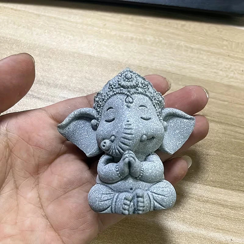 Stone Elephant Prayer Statue – Guardian Home Décor Figure Decorative Figurine Axl