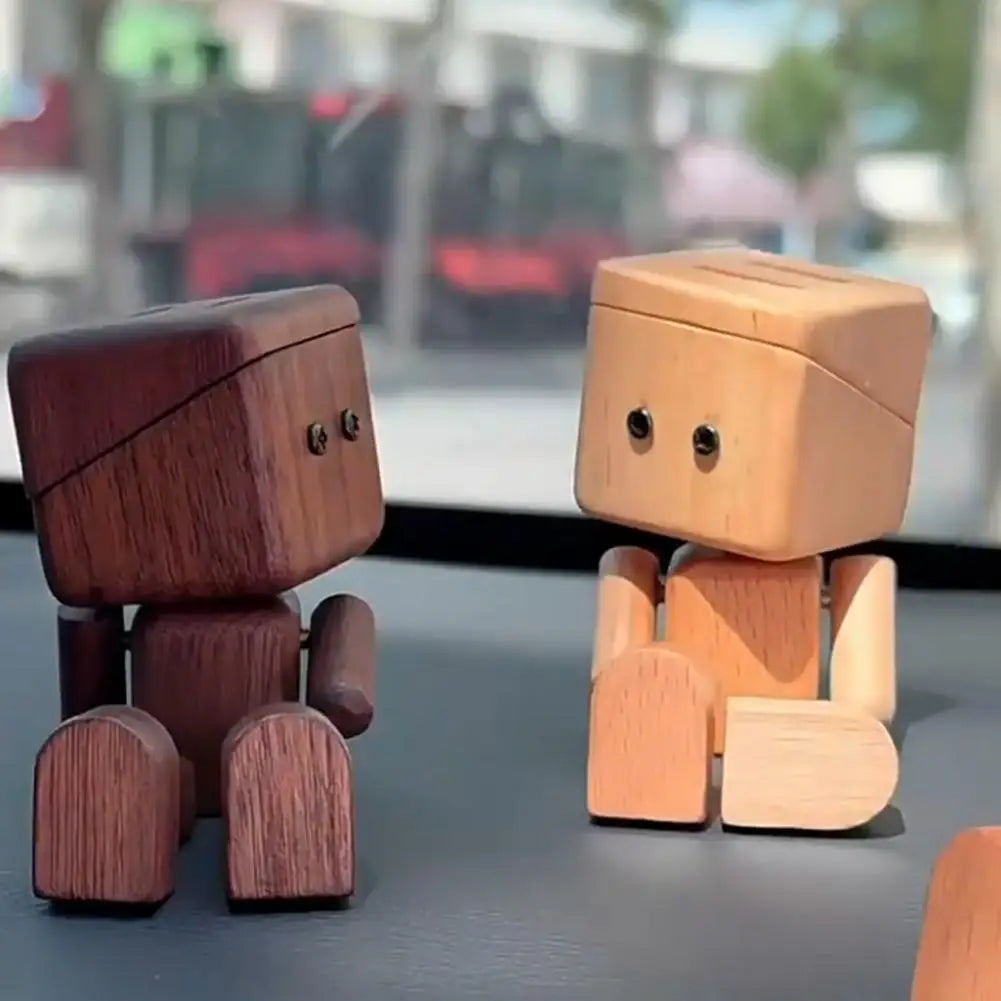 Shaking Wooden Man Figurine – Funny Desk Decor & Gift Wooden Desk Figurine Axl
