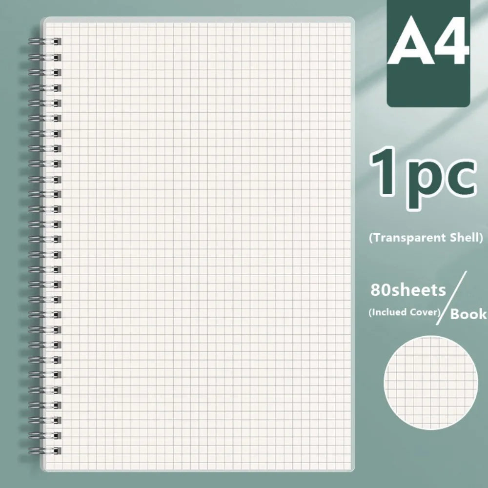Coil Notebook A4/A5/A6/B5 – Grid, Blank & Lined Sketchbook Spiral Coil Notebook Axl A4 Grids