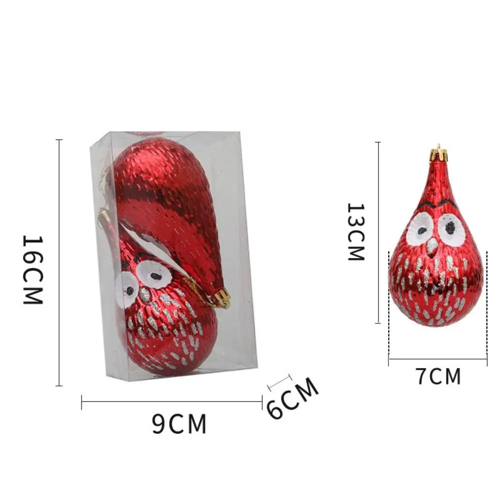 Red Electroplated Christmas Ornaments – Pinecone, Acorn & Owl Christmas Ornaments Axl
