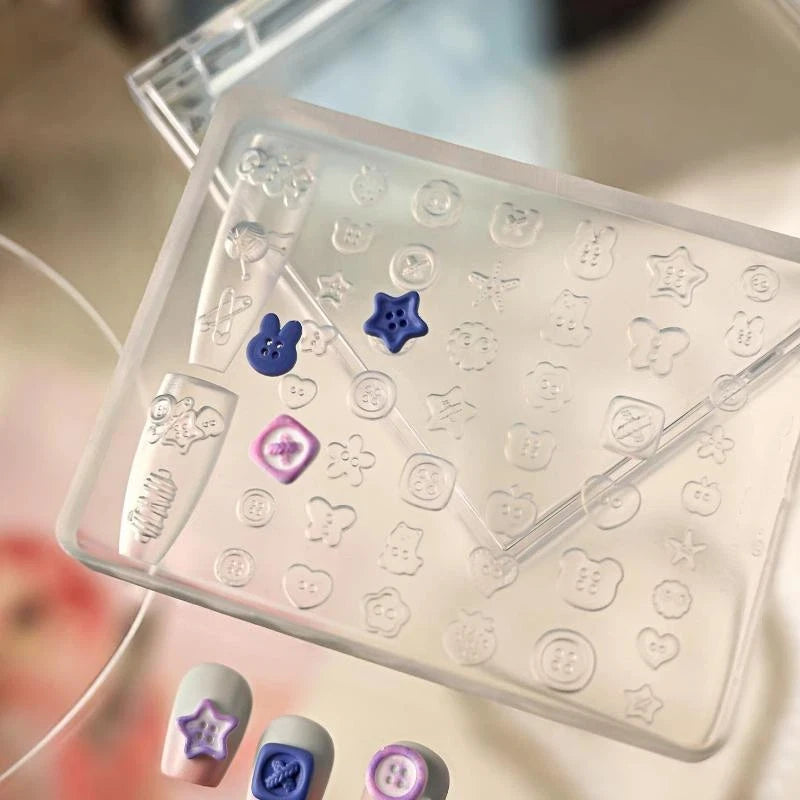 3D Button Nail Art Silicone Mold – DIY Resin Charm Tool Nail Art Mold Axl
