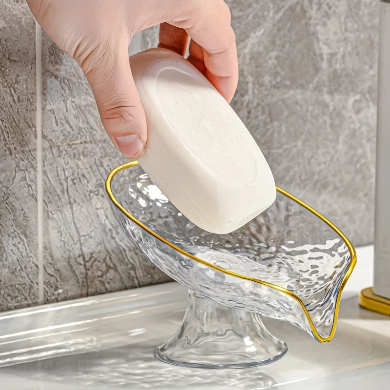 Oval Soap Dish with Drainage Holes – Plastic Bathroom Organizer Soap Dish Axl