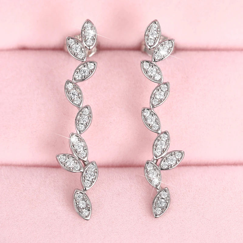Huitan CZ Crystal Geometric Drop Earrings | Bridal Jewelry CZ Drop Earrings Axl