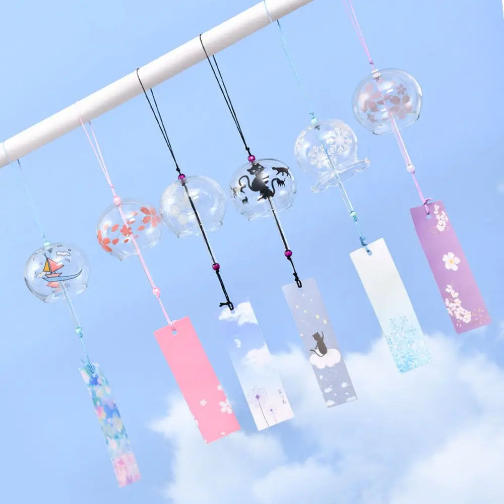 Japanese Glass Wind Chime – Handmade Furin Bell Home Decor Glass Wind Chime Axl
