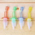 4-Pack Stainless Steel Wine Pourer Spout & Bottle Stoppers Bar Pourer Set Axl Random Color 4Pcs
