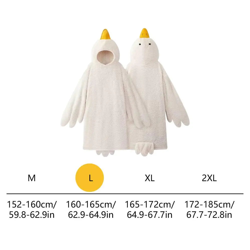 Goose Wearable Blanket Hoodie – Oversized Fleece Sweatshirt Wearable Blanket Hoodie Axl White L