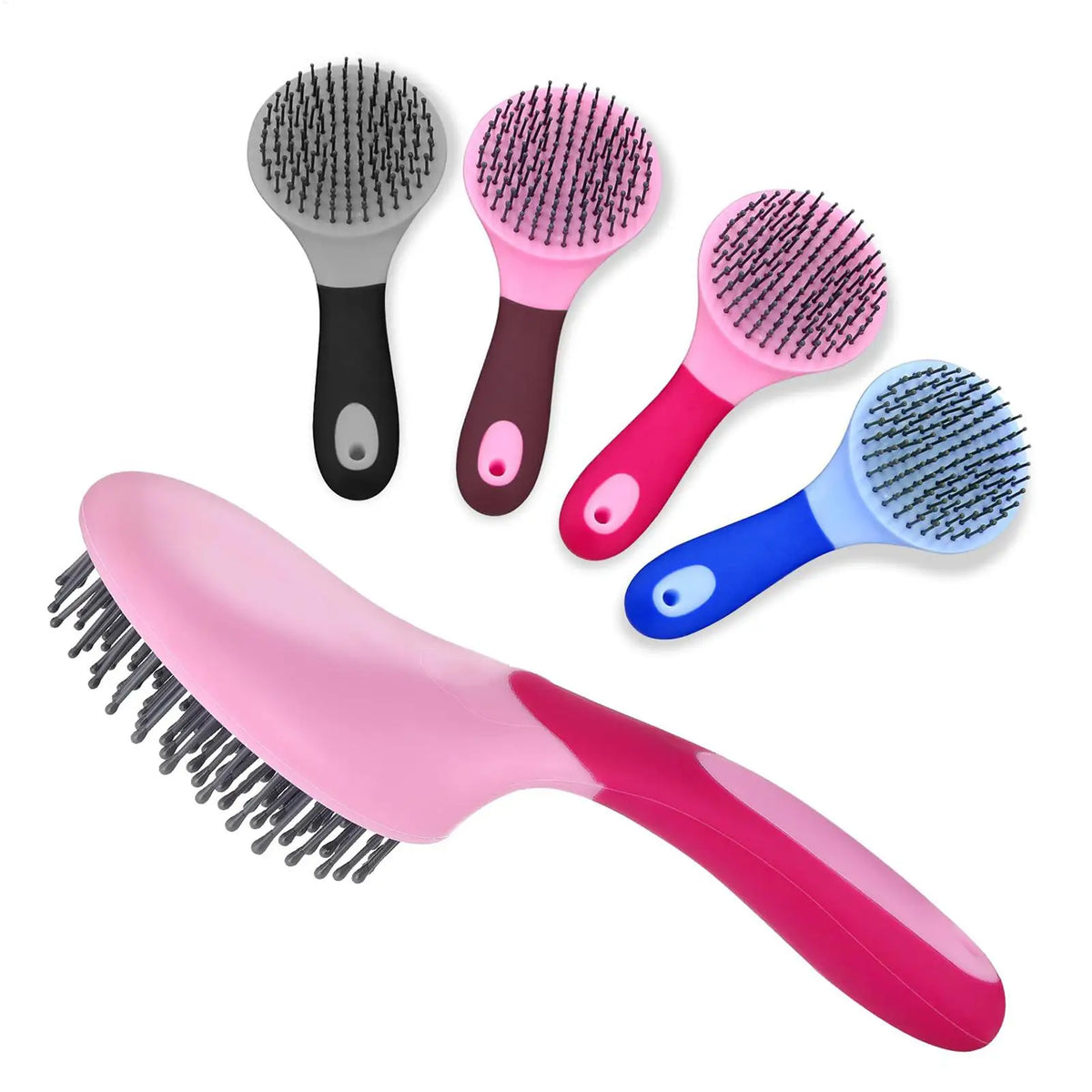 Horse Mane & Tail Brush – Soft Needle Bristles Grooming Kit Horse Grooming Brush Axl