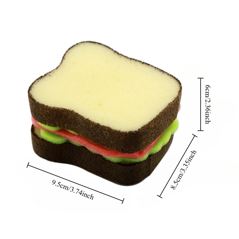 Toast Shape Dish Sponge – Cute Kitchen Scrubber & Dishcloth Kitchen Scrubber Sponge Axl
