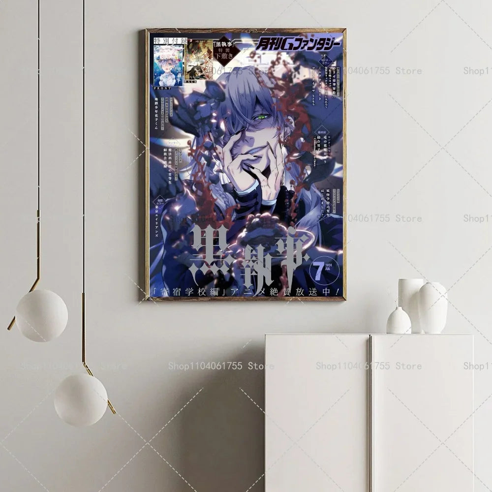 Black Butler Anime Wall Poster – Waterproof Self-Adhesive Sticker Anime Wall Poster Axl