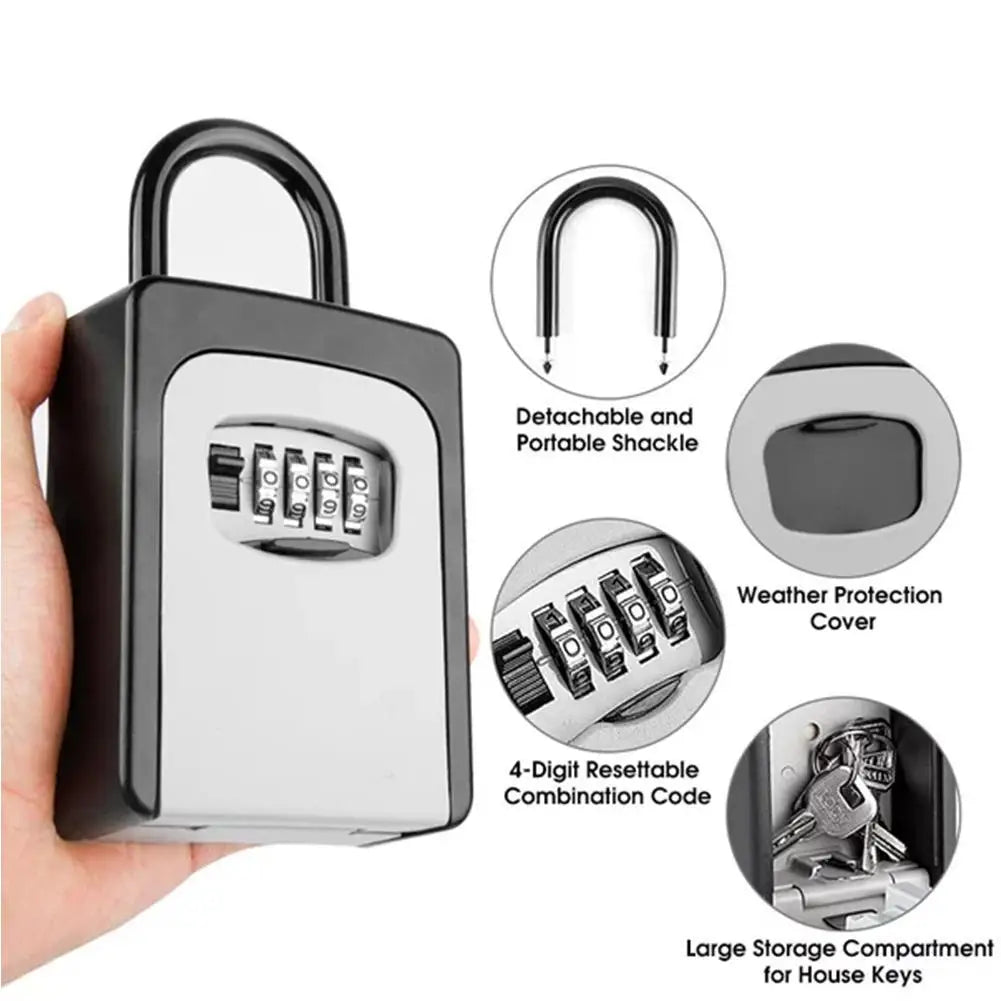Wall Mounted Key Lock Box – 4-Digit Weatherproof Key Safe Key Lock Box Axl