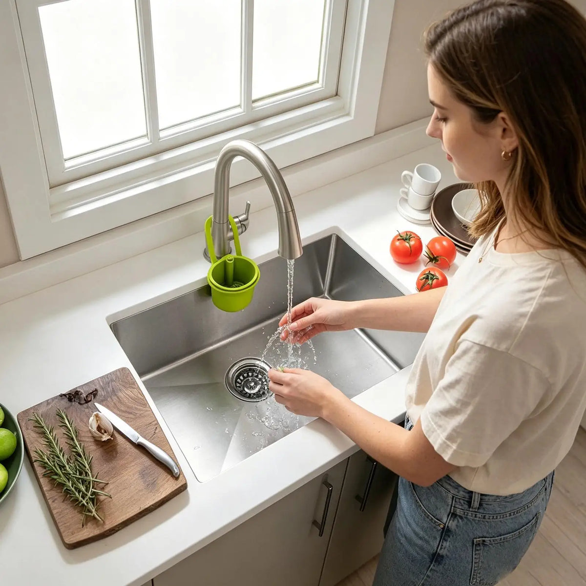 Adjustable Sink Strainer Basket – Food Waste Catcher & Mesh Filter Kitchen Sink Strainer Axl