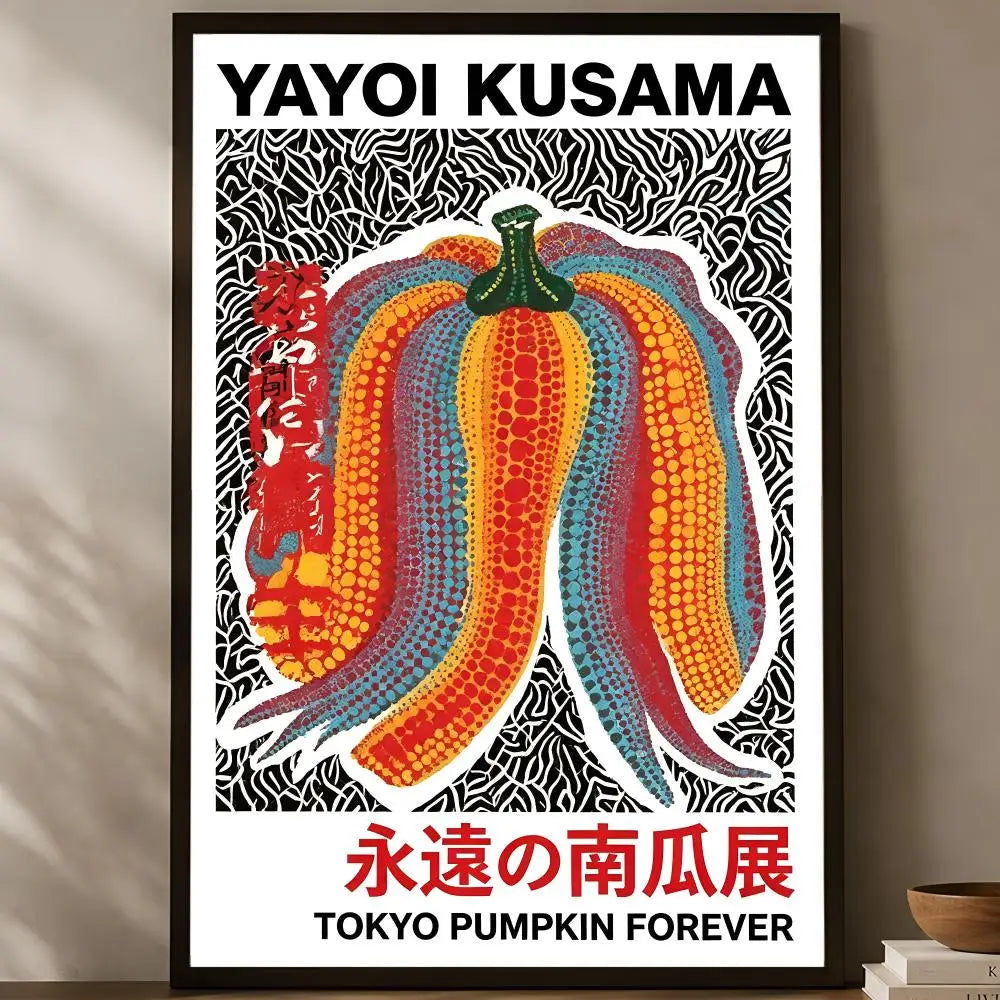 Yayoi Kusama Wall Art Poster – Self-Stick Waterproof HD Wall Art Poster Axl White03 40X50cmNoframe