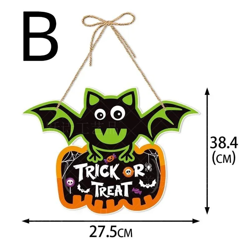 Halloween Hanging Signs – Pumpkin Witch Bat Trick or Treat Decor Halloween Hanging Sign Axl B