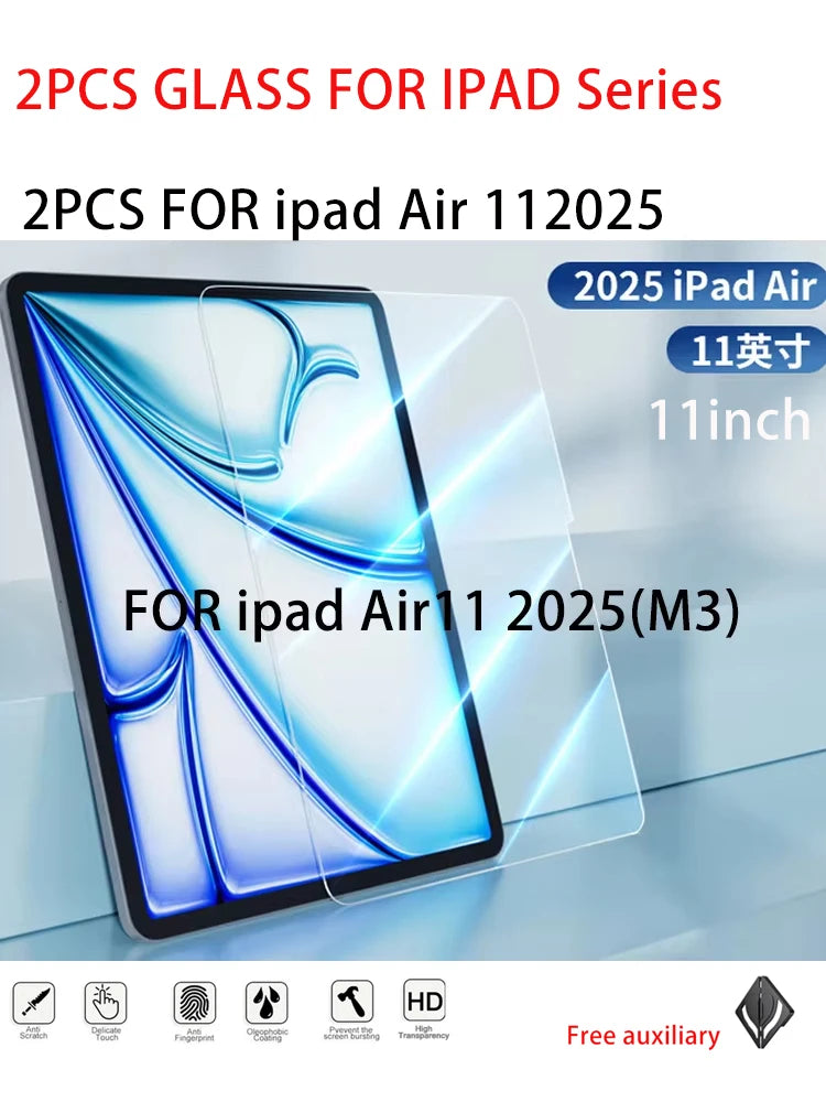 2-Pack iPad Air 11" 2025 M3 Tempered Glass Screen Protector Tablet Screen Protector Axl