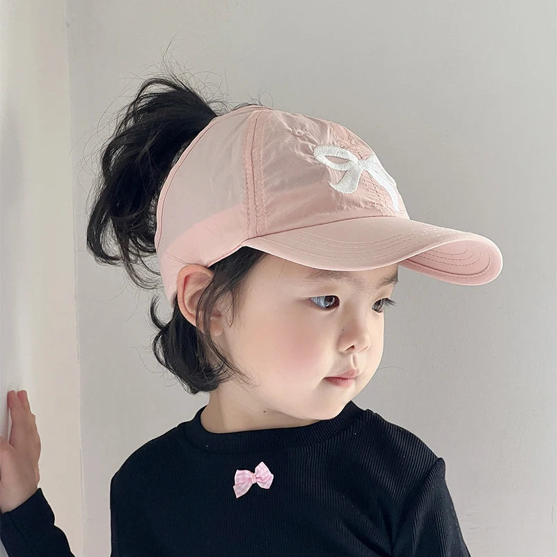 Kids Summer Sun Visor Cap – Bow Ponytail Baseball Hat Ages 2–8 Kids Sun Visor Cap Axl