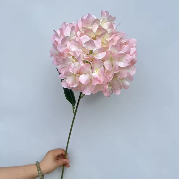 Large Hydrangea Artificial Flower Stems – 135 Petals, Candy Colors Artificial Flower Stems Axl Pink