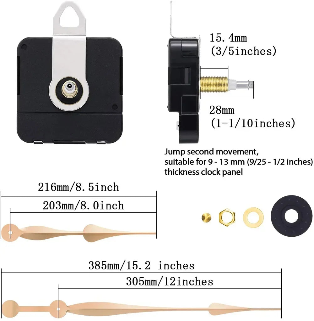 Silent High Torque Quartz Wall Clock Movement DIY Kit 30cm Clock Movement Kit Axl