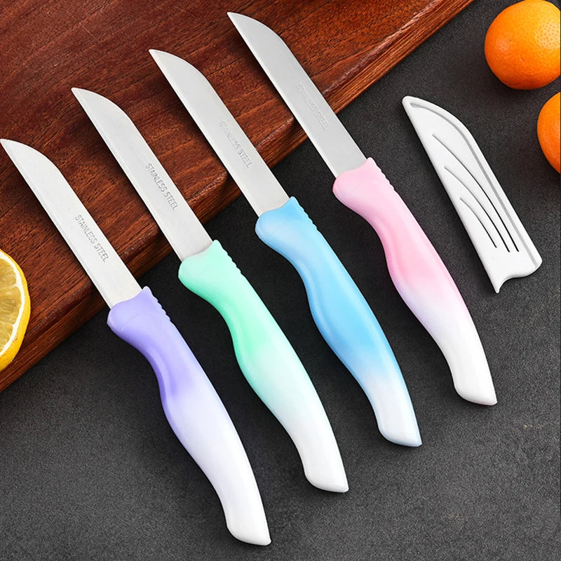 Gradient 4-Color Paring Knife Set with Sleeves | Kitchen Knives Paring Knife Set Axl