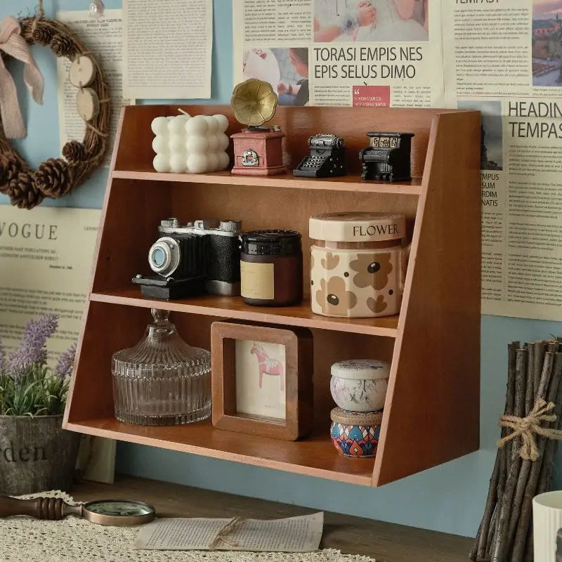 Solid Wood Multi-Layer Desktop Cosmetics Organizer Rack Cosmetics Storage Rack Axl