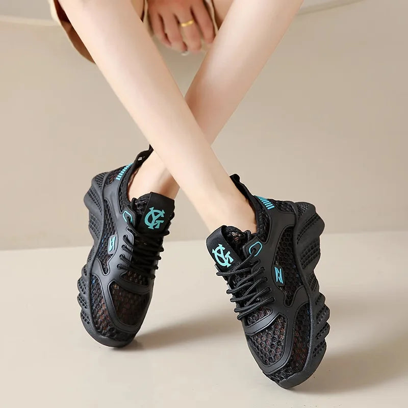 Women's Mesh Breathable Sneakers – Lightweight Walking Shoes Women's Sneakers Axl Black 35