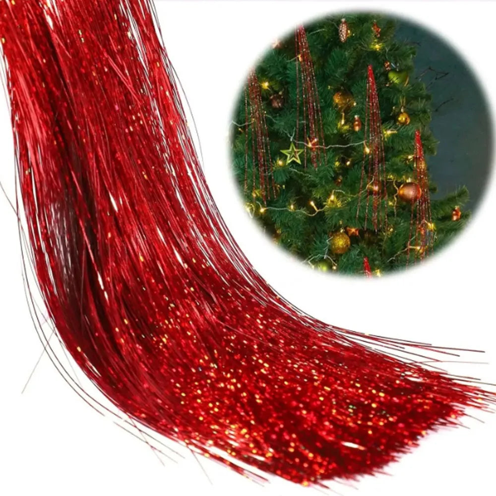 Christmas Tinsel Icicle Strands – Silver & Gold Tree Decor Christmas Tree Tinsel Axl 5000 Laser Red