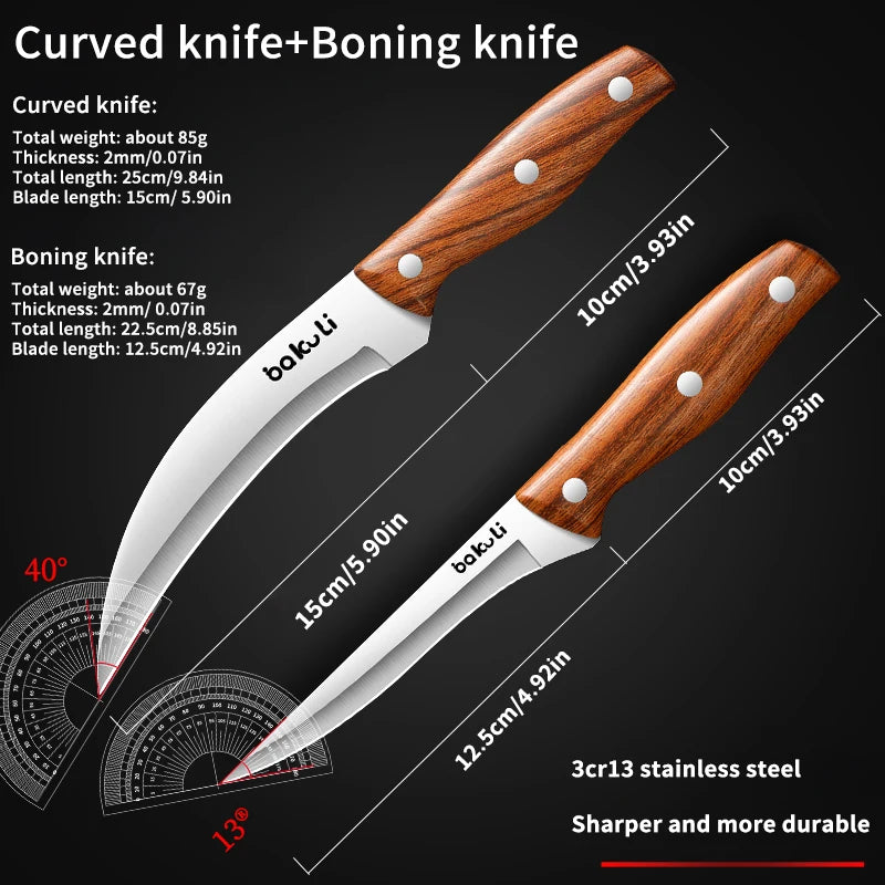 PLYS Professional Boning Knife – High Carbon Stainless Steel Boning Knife Axl 2PCS B