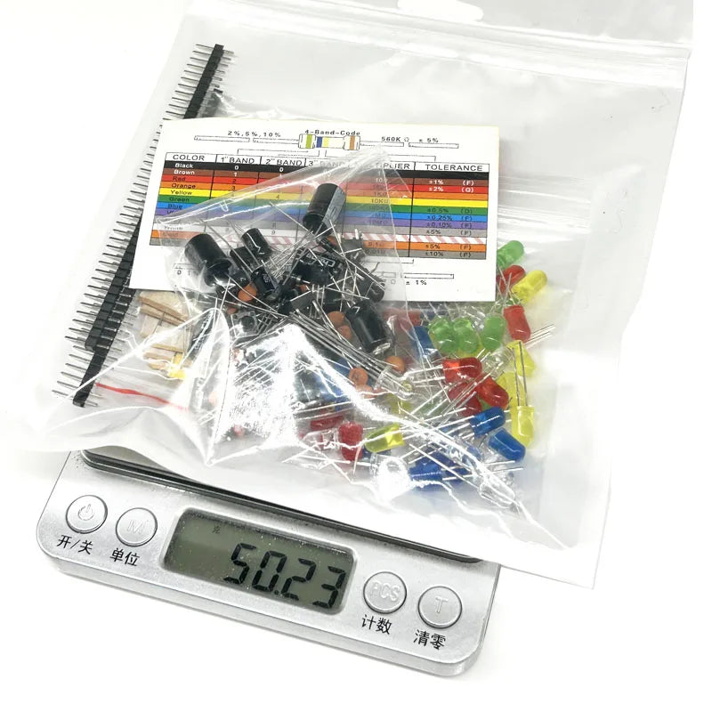 Electronics Starter Kit – LED, Buzzer, Capacitor & Resistor 200+ Electronics Component Kit Axl