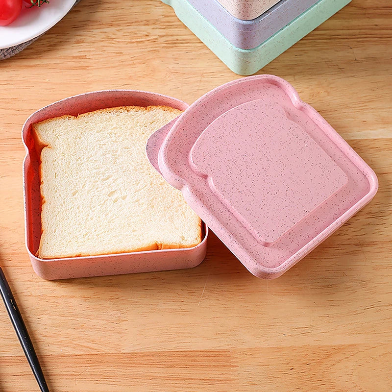 Sandwich Bento Box with Strap – Portable Lunch Container Sandwich Lunch Box Axl Pink