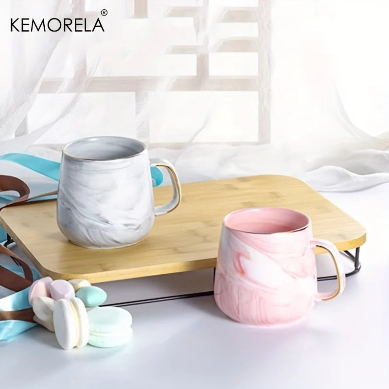 KEMORELA 400ml Gold-Rimmed Ceramic Coffee Mug | Gift Idea Ceramic Coffee Mug Axl