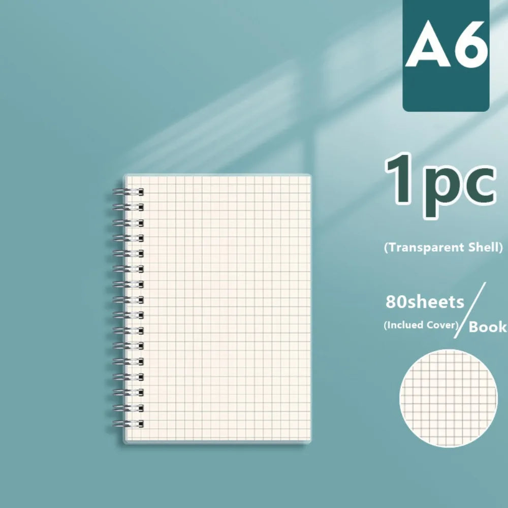 Coil Notebook A4/A5/A6/B5 – Grid, Blank & Lined Sketchbook Spiral Coil Notebook Axl A6 Grids