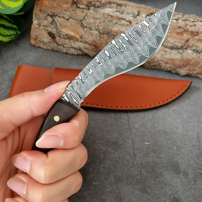 Damascus Stainless Steel Boning & Cleaver Knife + Sheath Kitchen Knife Axl