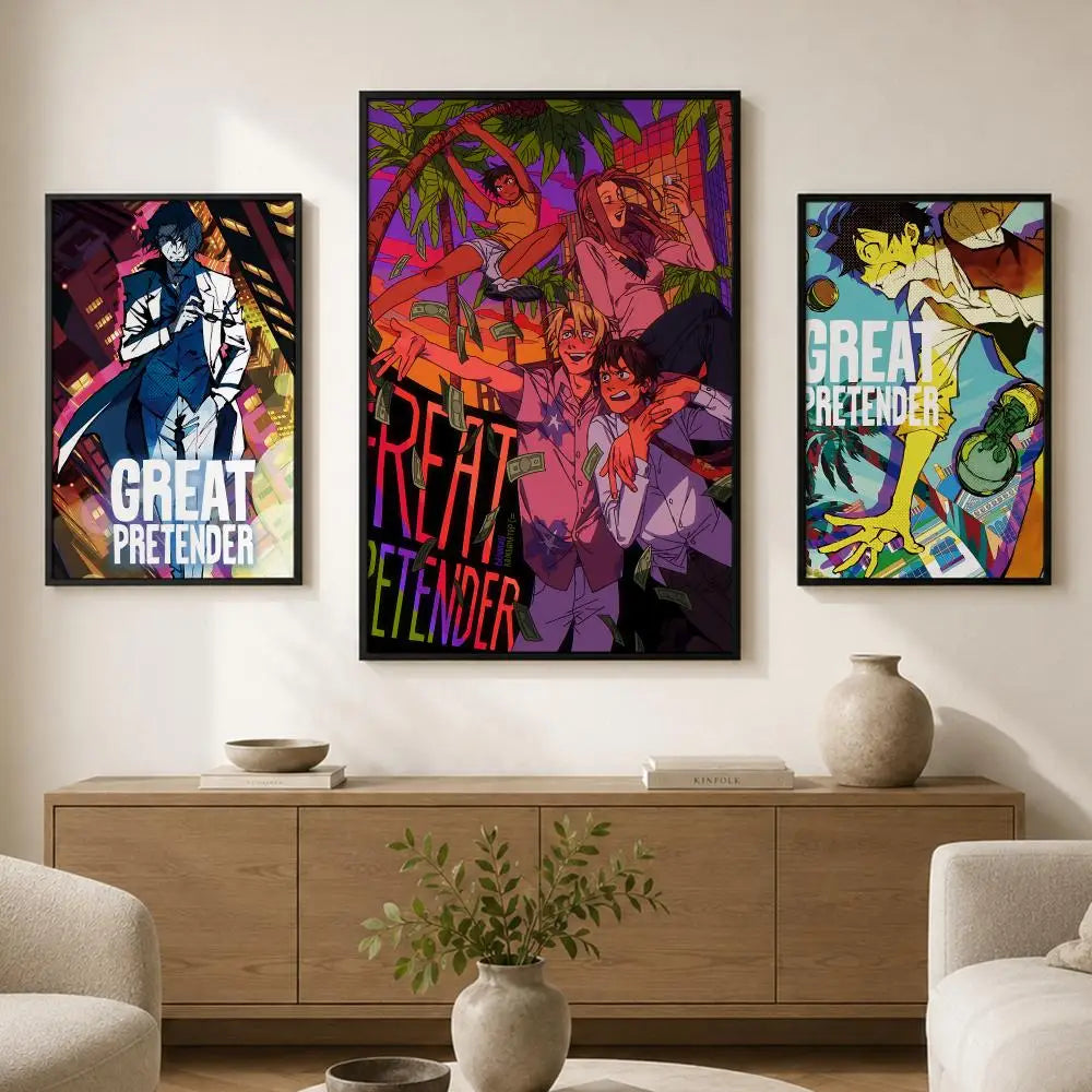 Great Pretender Anime Poster – Waterproof Self-Adhesive Wall Art Anime Wall Poster Axl