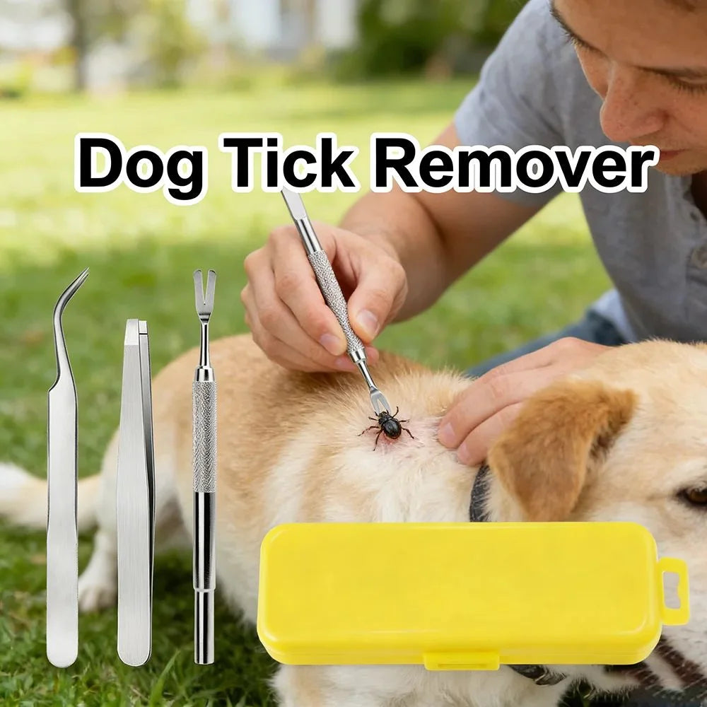 Stainless Steel Tick Remover Tweezers for Humans & Pets Tick Removal Tool Axl