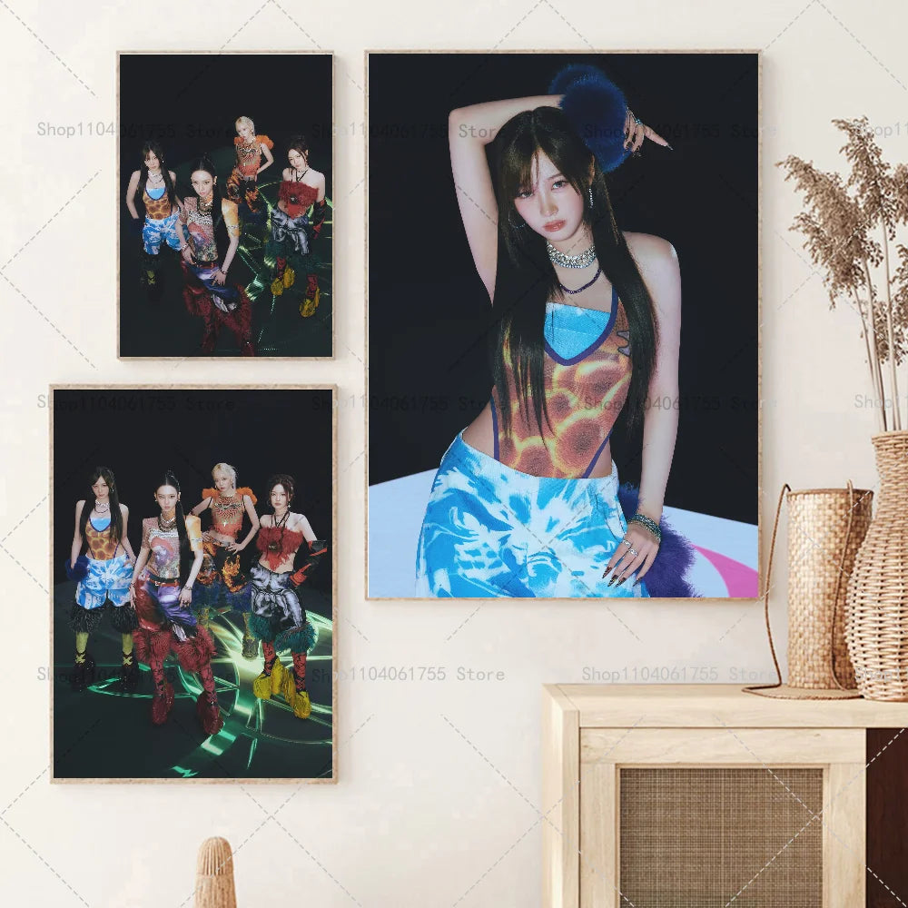 Kpop Aespa Supernova MV Poster – Waterproof Self-Adhesive Wall Art Wall Art Poster Axl