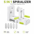 5-in-1 Hand Crank Vegetable Spiralizer – 5 Blade Noodle Maker Vegetable Spiralizer Axl 5 In 1 Spiralizer