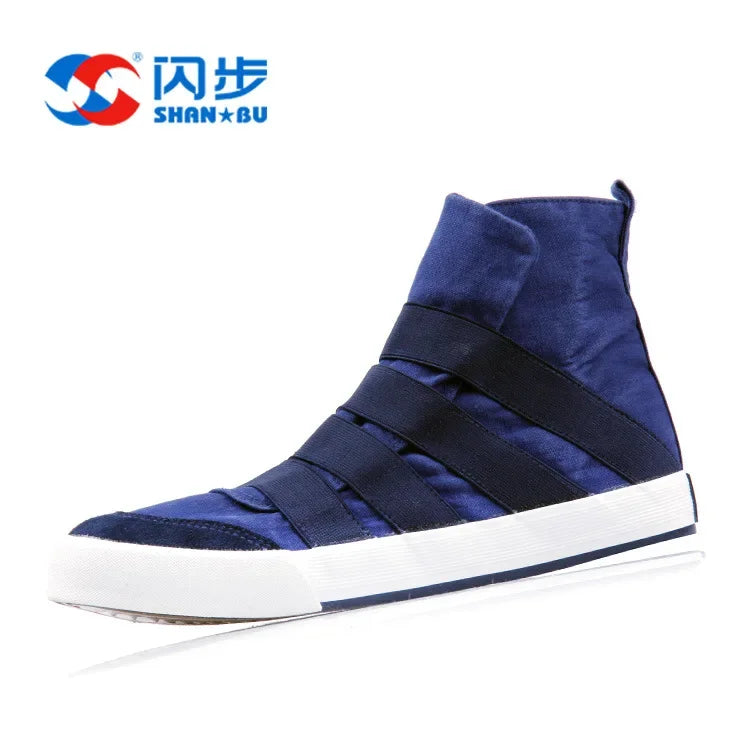 YBQJOO Korean High Cut Canvas Strap Casual Shoes | Unisex Canvas Casual Shoes Axl Dark Blue 39