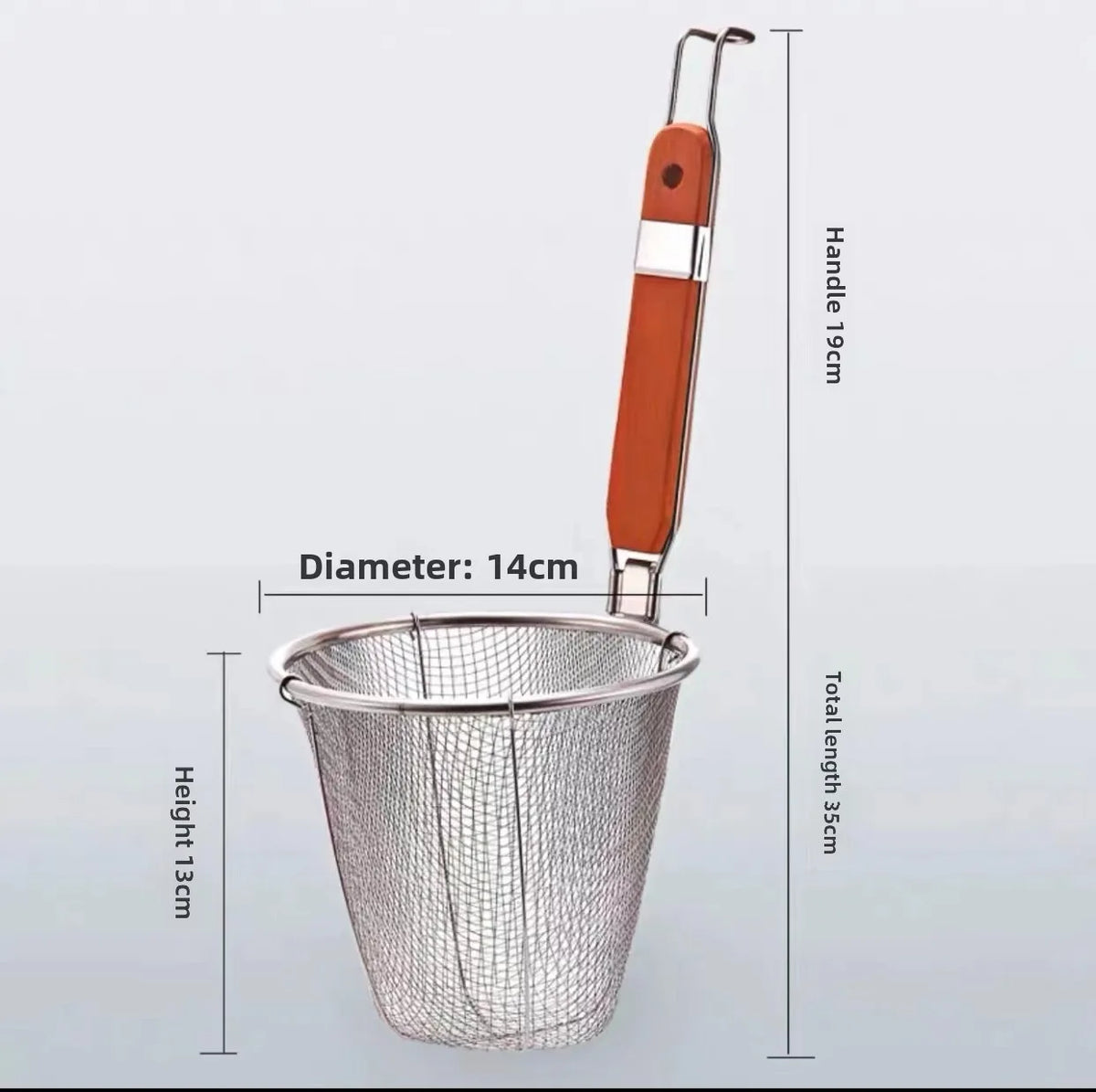 Stainless Steel Mesh Basket Strainer – Wooden Handle Mesh Basket Strainer Axl A