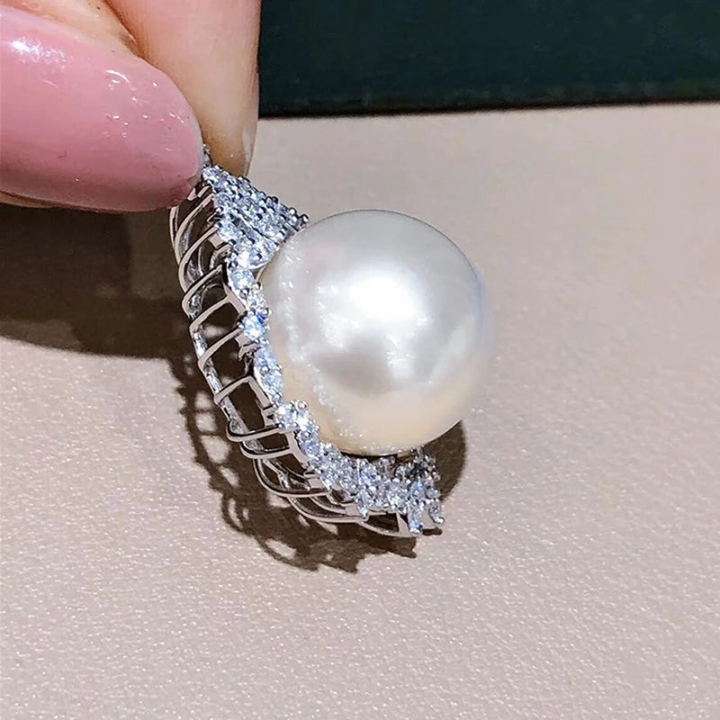 Huitan Flower Imitation Pearl Pendant Necklace | Women's Fashion Pearl Pendant Necklace Axl