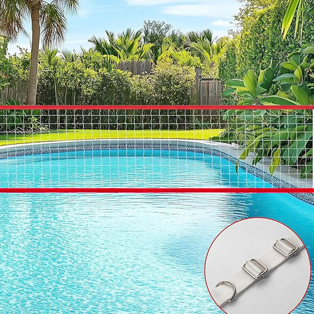 Adjustable Pool Volleyball Net – Beach, Garden & Backyard Pool Volleyball Net Axl
