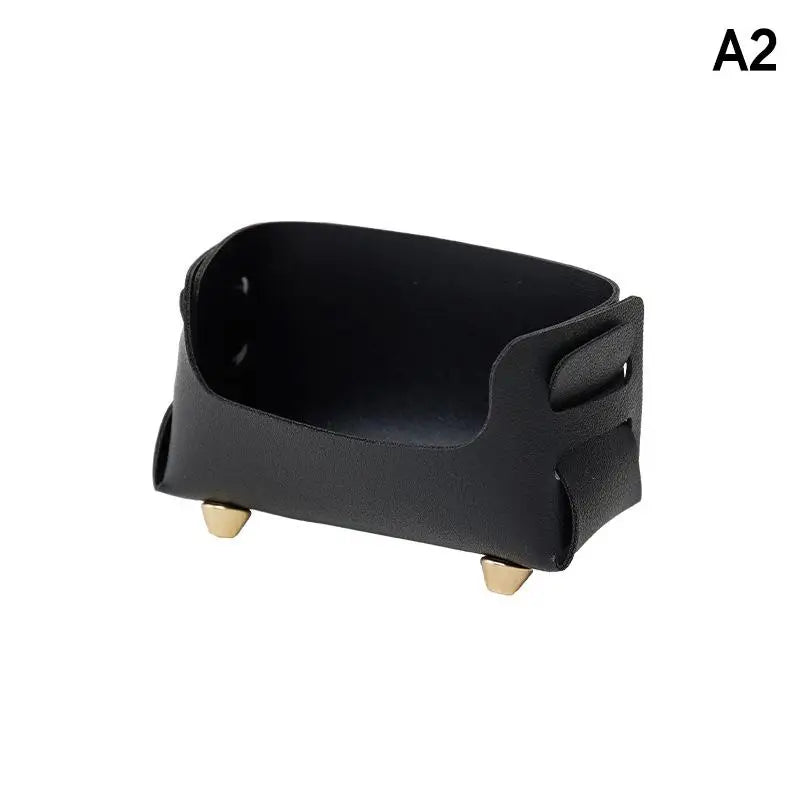 Minimalist PU Leather Business Card Holder – Desk Organizer Card Holder Stand Axl A2