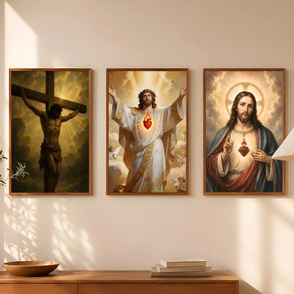 Jesus Religious Self-Stick Wall Art Poster – Waterproof Decor Religious Wall Poster Axl