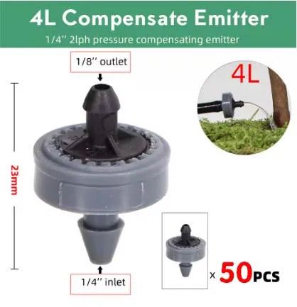 Pressure Compensating Drip Emitters 2L 4L 8L – 50 to 200 Pcs Drip Irrigation Emitter Axl 4L 50pcs