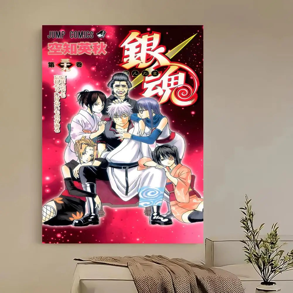 Gintama Anime Vintage Poster – HD Self-Adhesive Waterproof Anime Wall Poster Axl z7 15X20cmNoframe