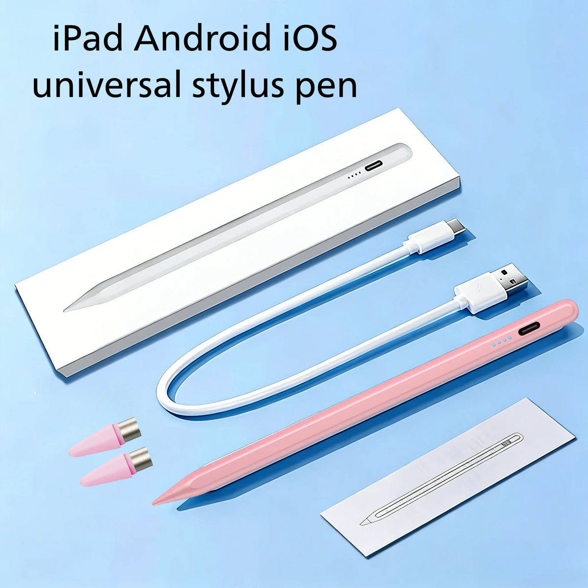 Universal Stylus Pen with Power Display – iPad, Tablet & Phone Tablet Stylus Pen Axl ZP4-Pink-01