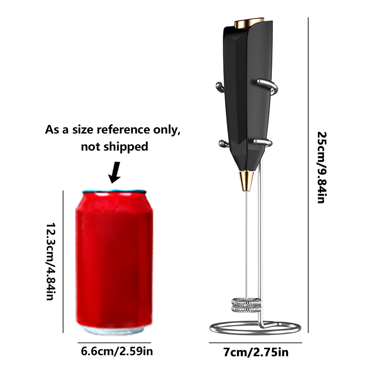 Handheld Electric Milk Frother Wand with Stand | Coffee Foamer Milk Frother Wand Axl Black and holder