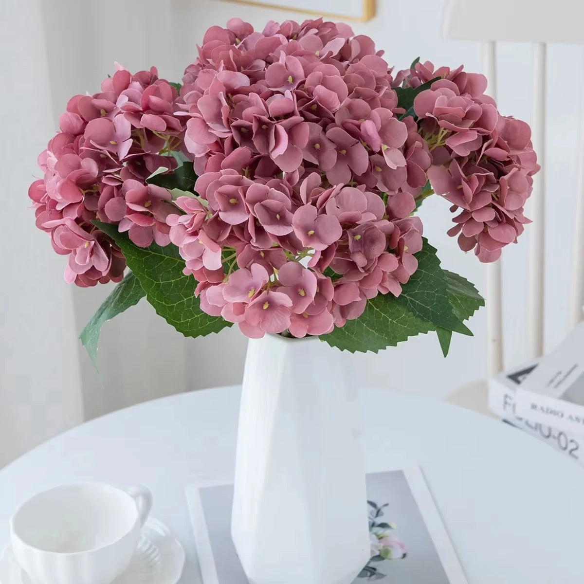 Silk Hydrangea Artificial Flowers – Wedding & Home Fake Bouquet Artificial Silk Flowers Axl color 10 1 pc