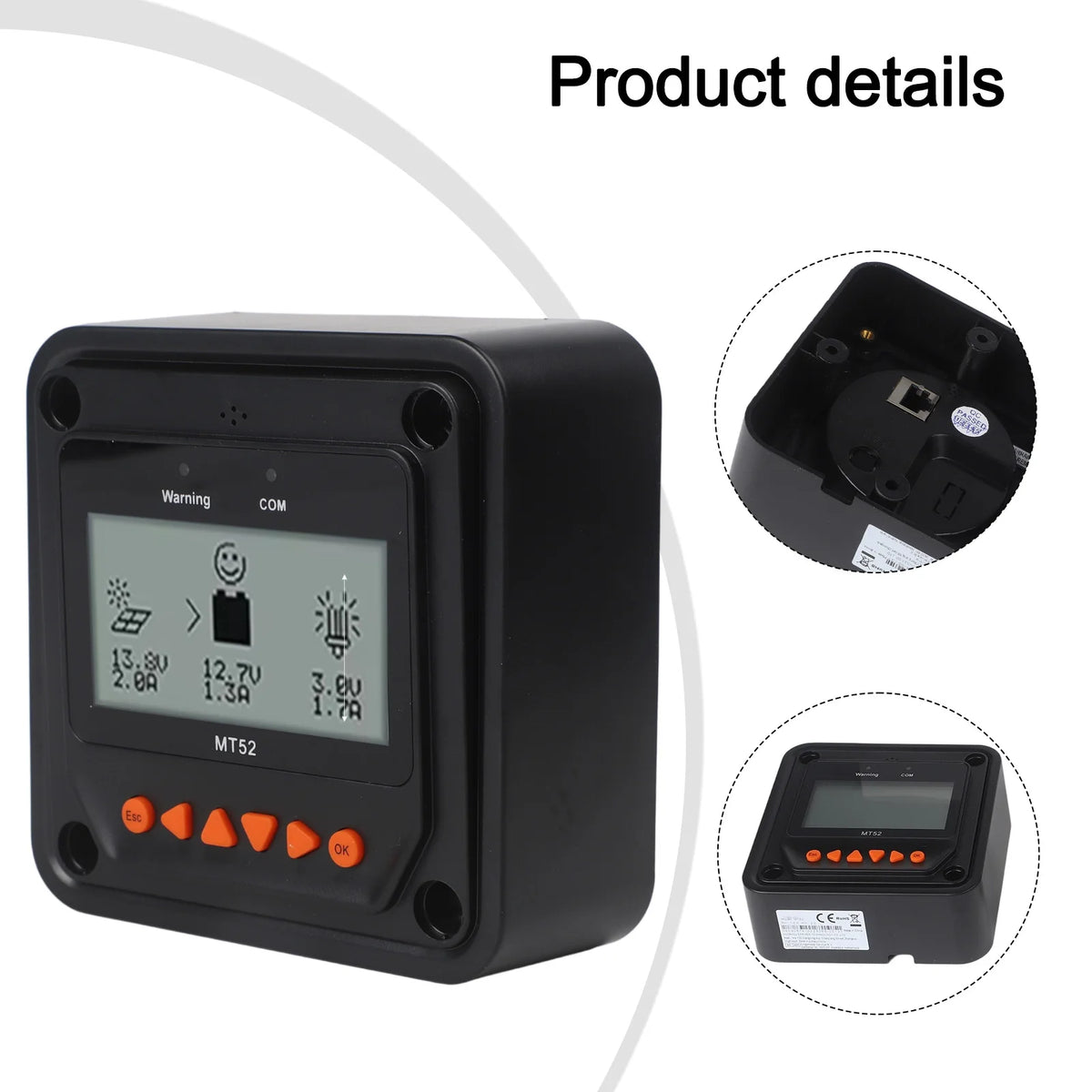 MT52 LCD Solar Controller Remote Display – RS485 Monitor Unit Solar Monitor Display Axl