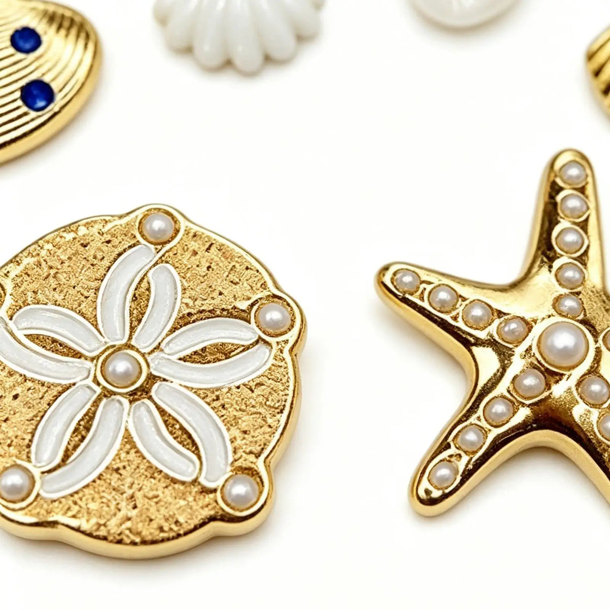 Sea Shell Slipper Charms – 6-Piece Sandal Decoration Set Shoe Charm Set Axl