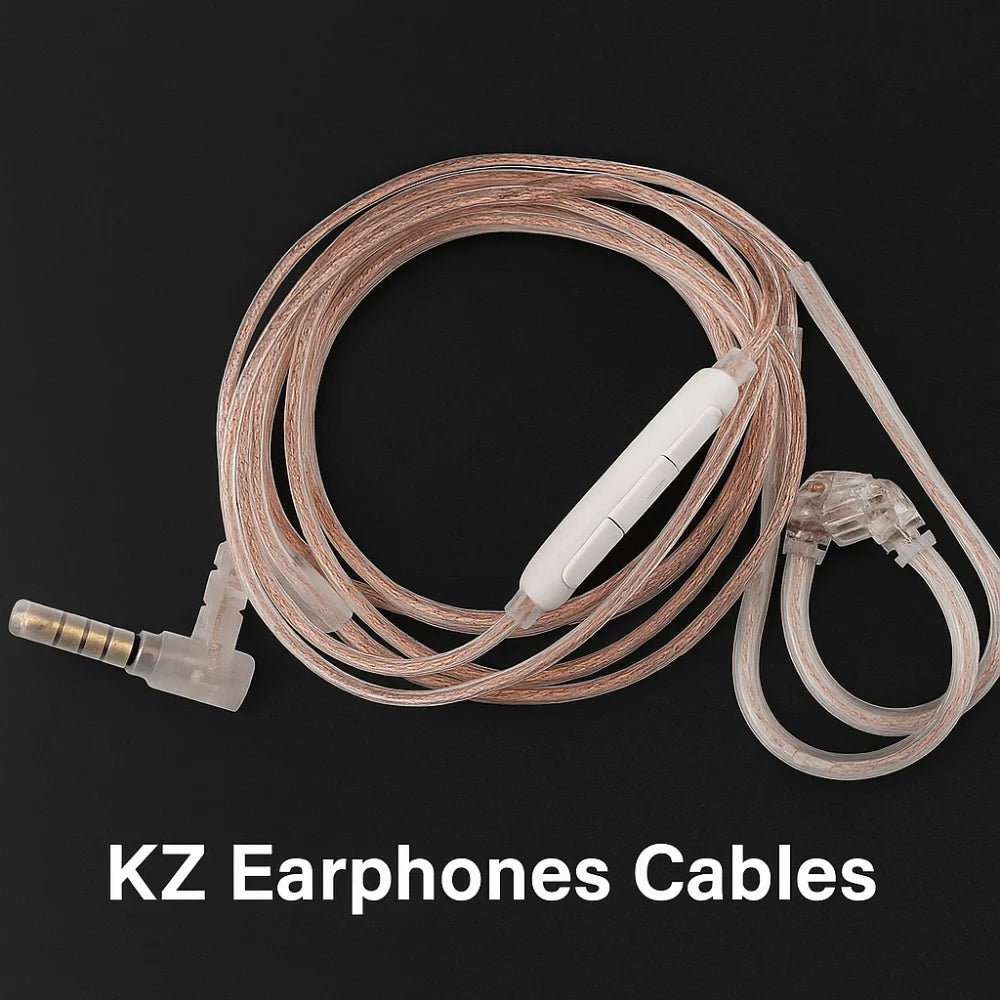KZ 2PIN 3.5mm Upgrade Earphone Cable with Mic – 120cm Earphone Upgrade Cable Axl